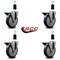 Service Caster 5'' Thermoplastic Rubber Swivel 1-3/8'' Expanding Stem Caster Set with Brake, 4PK SCC-EX20S514-TPRB-PLB-138-4 - alternate 3